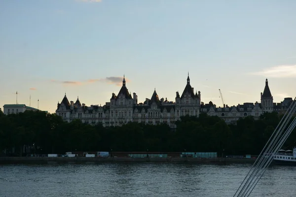 Sunset London Many Historic Buildings Illuminated Setting Sun — Foto de Stock