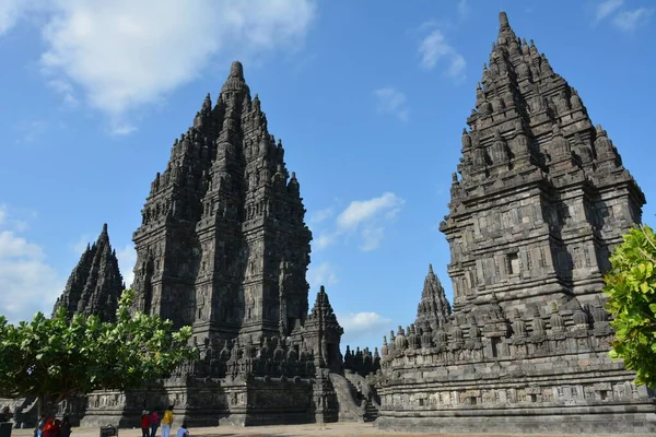 Esplorare Antico Tempio Prambanan Sewu Centra Java Indonesia Tramonto — Foto Stock
