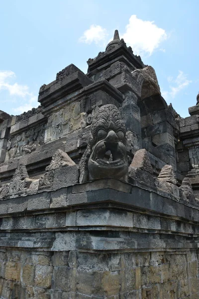 Explorando Famoso Templo Budista Borobudur Dia Quente Verão — Fotografia de Stock