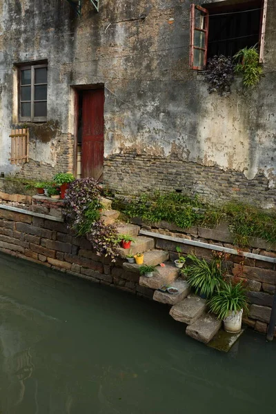 Zwiedzanie Kanałów Starej Architektury Starej Części Miasta Suzhou Jednodniową Wycieczkę — Zdjęcie stockowe