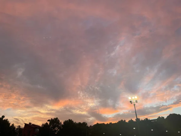 Zonsondergang Boven Shanghai Racquet Club Gelegen Het Minhang District Van — Stockfoto