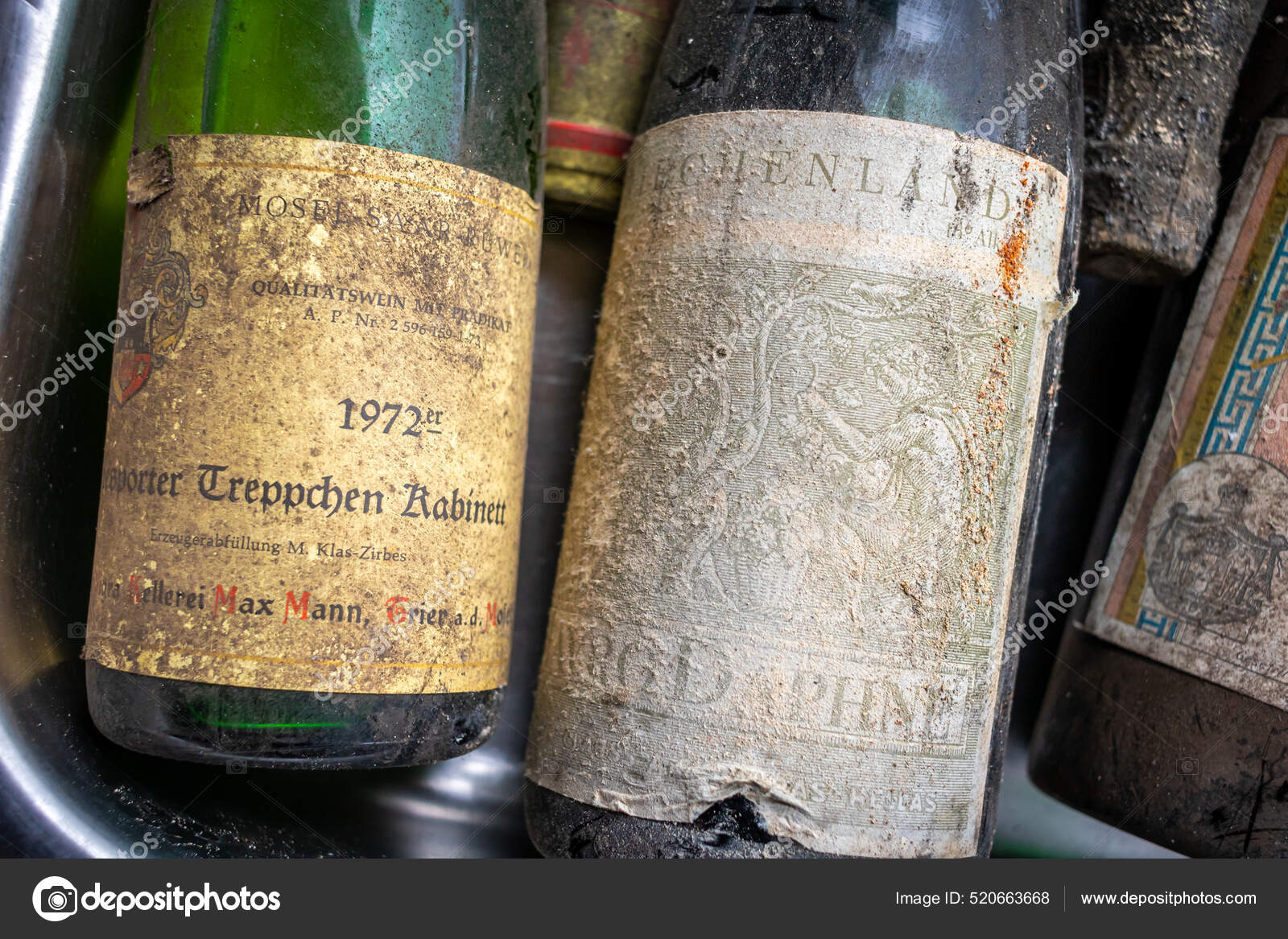 Neckargemuend Germany September 2021 Very Old Wine Bottles Deposits