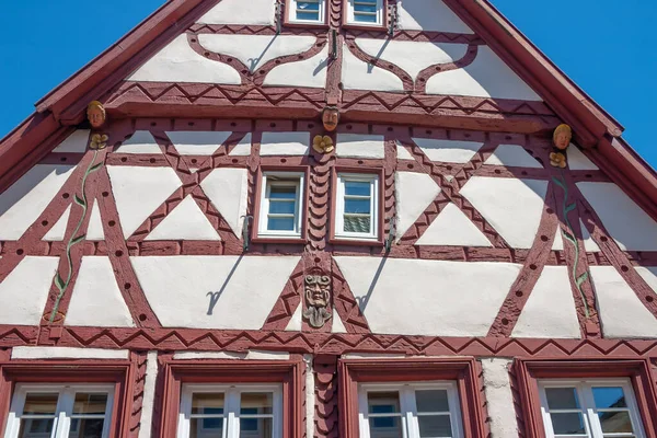 Close Gable Wall Old House Ornate Half Timbering Southern Germany — стокове фото