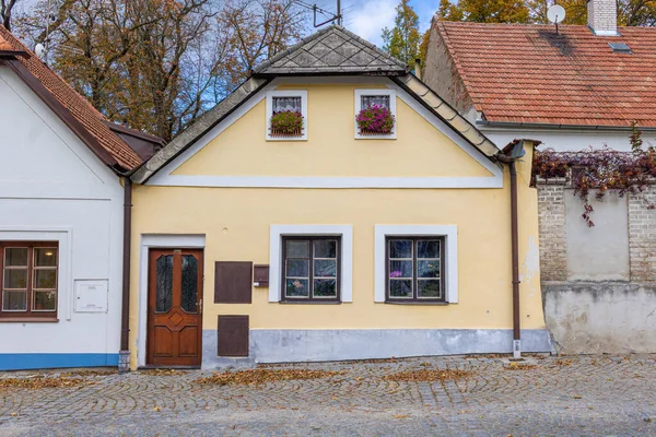 Typical Row Old Houses South Bohemian Style Czech Republic — Fotografia de Stock