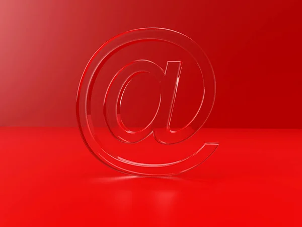 Символом Електронної Пошти Гелеподібний Рендеринг Червоному Кольорі — стокове фото