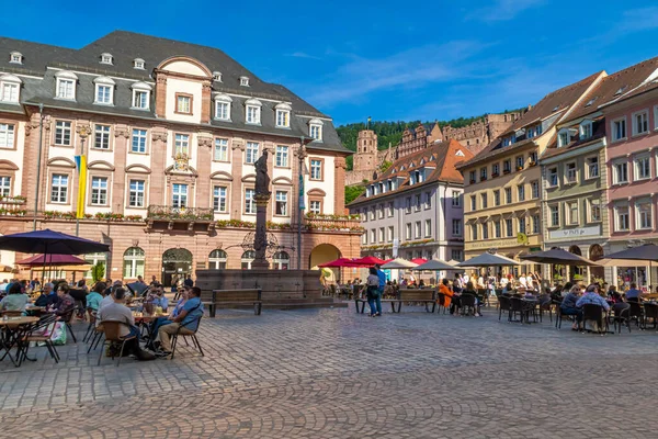 Heidelberg Deutschland Juni 2022 Belebter Marktplatz Von Heidelberg Sommer Blick — Stockfoto