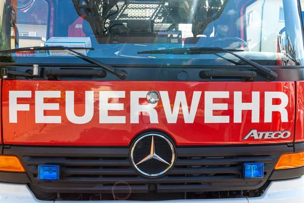 Neckargemund Germany May 2019 Front Modern German Fire Truck Feuerwehr — Foto Stock