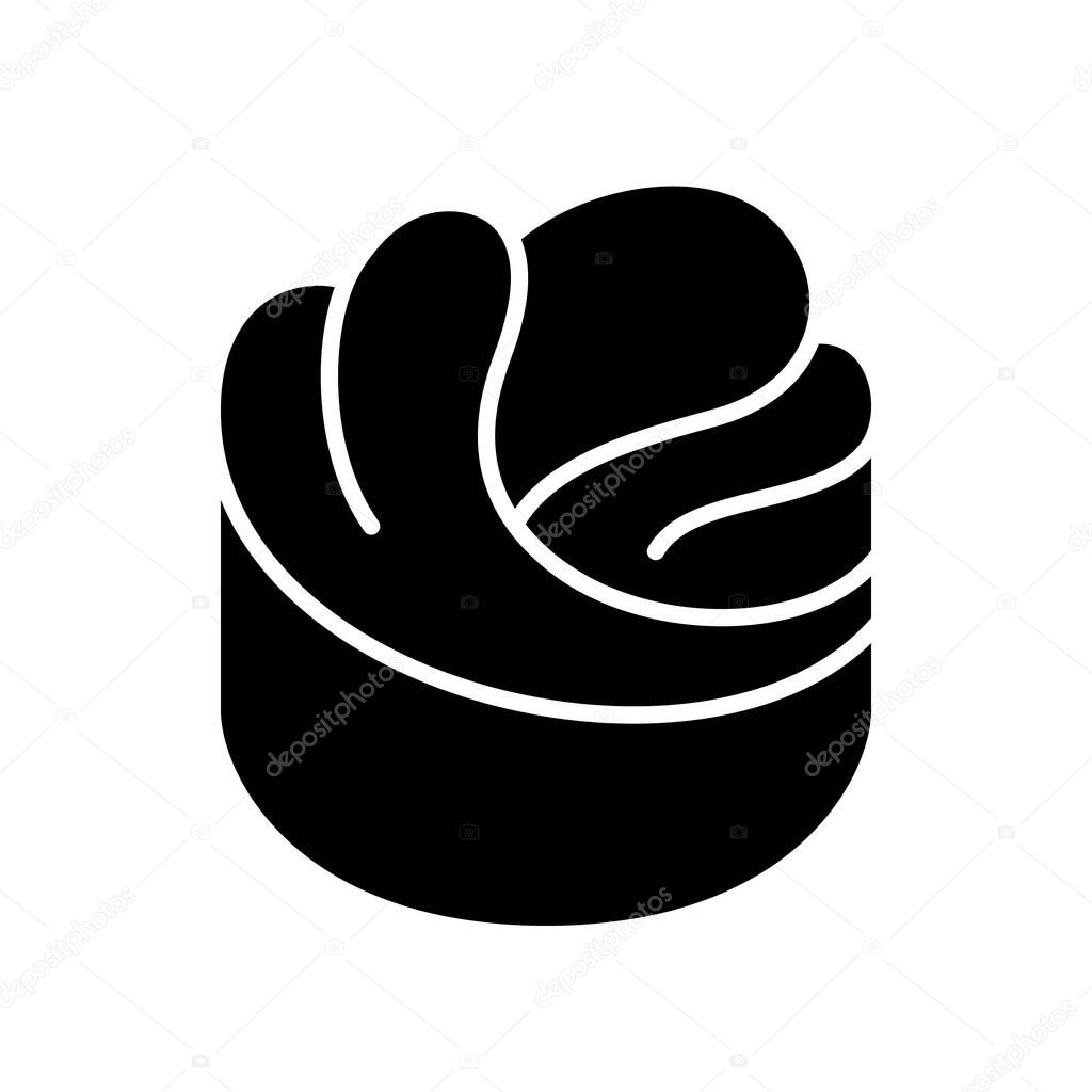 Cruffin or craffin silhouette icon. Black vector logo. Contour isolated pictogram on white background