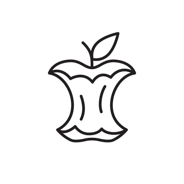 Icono Lineal Del Núcleo Apple Contorno Vector Simple Los Trozos — Vector de stock