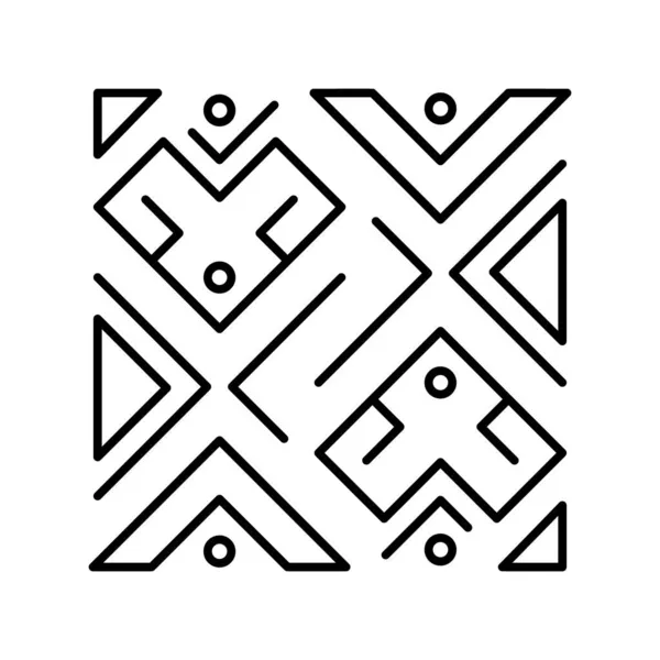 Modèle Slave Carré Motif Scandinave Illustration Vectorielle Linéaire Graphique Abstrait — Image vectorielle