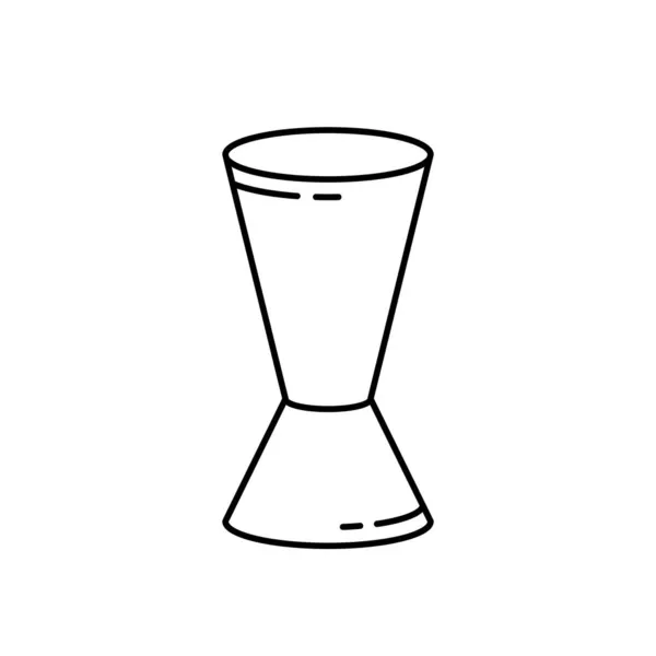 Линейная Иконка Бара Контур Простой Вектор Измерения Чашки Приготовления Коктейля — стоковый вектор