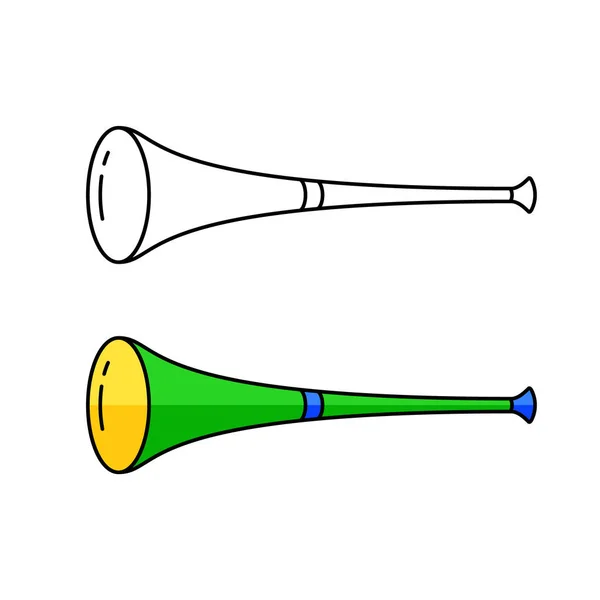 Vuvuzela Linear Color Icon Outline Simple Vector Sport Trumpet Contour — Stock Vector