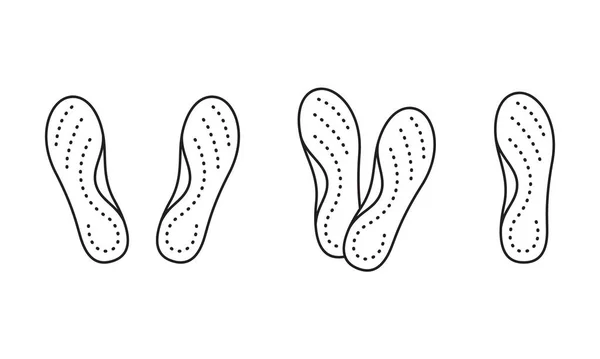 Palmilhas Ortopédicas Conjunto Ícones Lineares Delineie Vetor Simples Apoio Arco —  Vetores de Stock