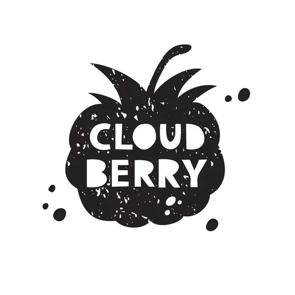 Cloudberry Grunge Matrica Fekete Textúra Sziluett Benne Felirattal Bélyegző Utánzata — Stock Vector