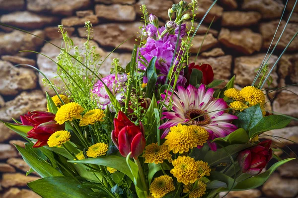 Bouquet Coloré Qui Été Assemblé Partir Fleurs Jardin Saisonnier — Photo