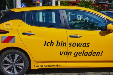 Berlin, Germany - September 4, 2022: Electrically powered service vehicle from the Berlin public transport company (BVG).