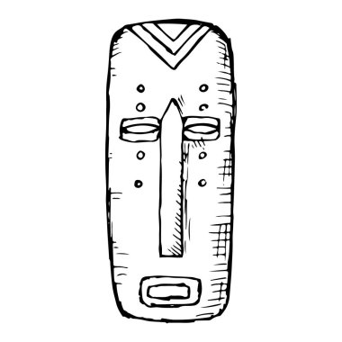 El yapımı maske. Beyaz bir arka planda izole edilmiş. Vektör illüstrasyonu.