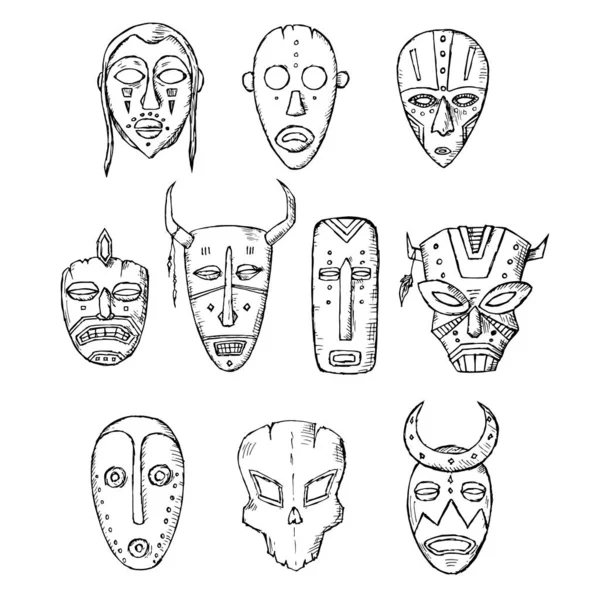 Een paar maskers. Vector illustraties. Geïsoleerde objecten op een witte achtergrond. Vectorbeelden