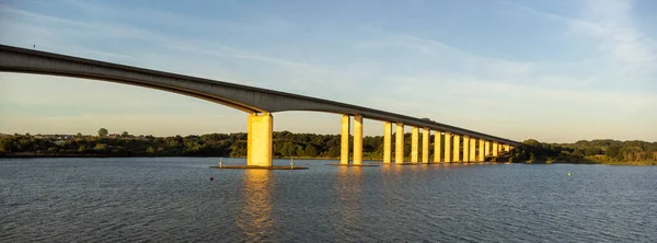 Orwell bridge lit by late afternoon sun