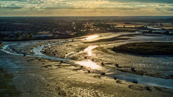 Dusch Vid Lågvatten Manningtree Essex — Stockfoto