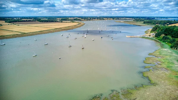 Deben Floden Suffolk Flygfoto — Stockfoto