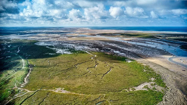 Lågvatten Floden Glaven Vid Morston Nära Blakeney — Stockfoto