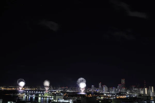 Fireworks Yokohama Kanagawa Japan View Shinkoyasu Sites — Stock Photo, Image