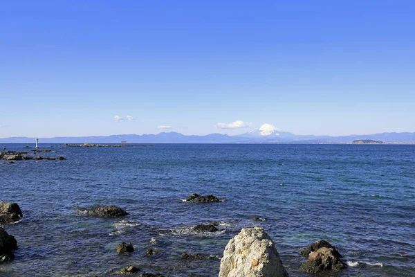 Fuji Mer Shonan Vue Côte Morito Hayama Kanagawa Japon Photo De Stock