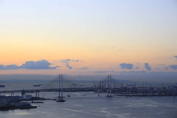 Yokohama Bay Bridge Kanagawa Japan View Shinkoyasu Morning Scene — Stock Photo, Image