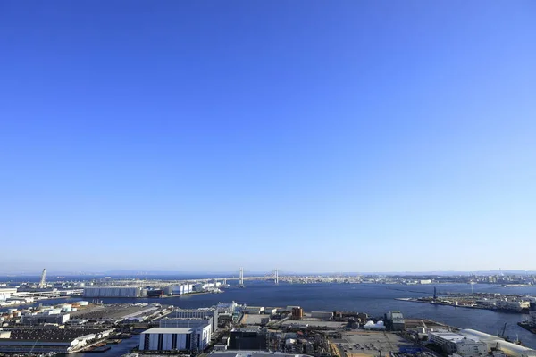 Yokohama Bay Bridge Kanagawa Japan Blick Von Shinkoyasu — Stockfoto