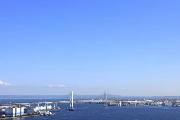 Yokohama Bay Bridge Kanagawa Japan Utsikt Från Shinkoyasu — Stockfoto