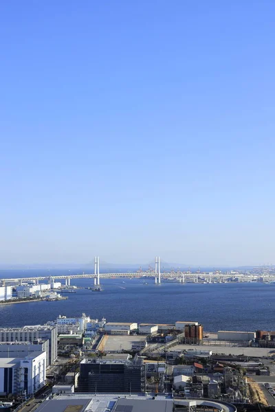 神奈川県横浜ベイブリッジ 新高速道路からの眺め — ストック写真