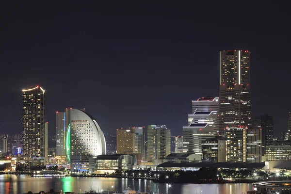 Yokohama Minatomirai Japan Blick Von Shinkoyasu Nachtszene — Stockfoto