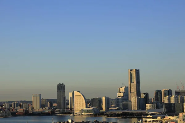 Yokohama Minatomirai Japan Blick Von Shinkoyasu Morgenszene — Stockfoto