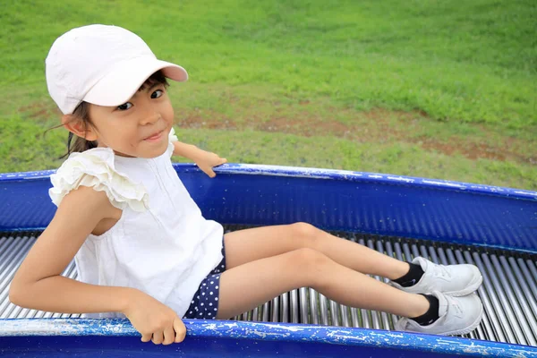 Japanese Student Girl Slide Years Old — Stok fotoğraf