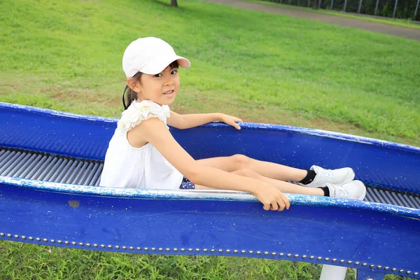 Japanese Student Girl Slide Years Old — Stockfoto