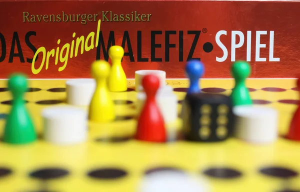 Viersen Németország Május 2021 Nézet Sárga Játéktábla Színes Számok Kocka — Stock Fotó