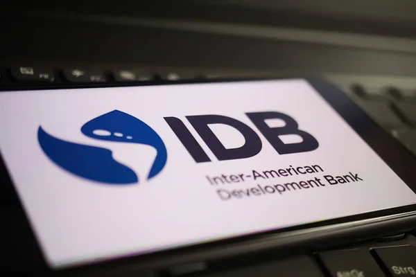 Viersen Tyskland Januari 2022 Närbild Mobiltelefon Logotyp Interamerikanska Utvecklingsbank Idb — Stockfoto