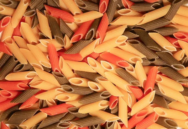 Full Frame Closeup Many Raw Cylinder Shaped Penne Rigate Pasta — Stock Photo, Image