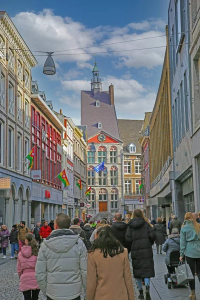 Maastricht Pays Bas Février 2022 Vue Sur Rue Piétonne Dans — Photo