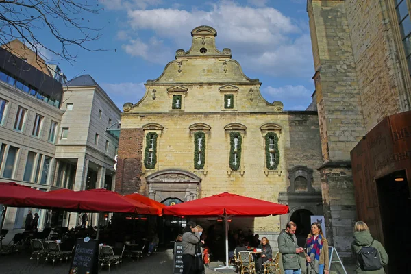 Maastricht Bookhandel Dominicanen Netherlands February 2022 View Square Restaurent Red — Stock Photo, Image