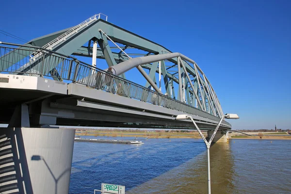 Nijmegen Países Bajos Febrero 2022 Vista Sobre Puente Ferroviario Truss — Foto de Stock