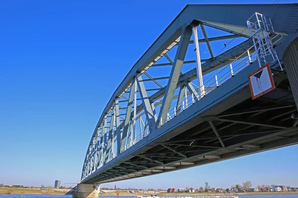 Nijmegen Países Bajos Febrero 2022 Vista Sobre Puente Ferroviario Truss — Foto de Stock