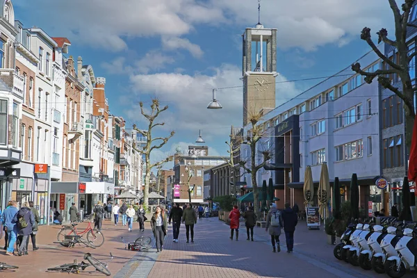 Nijmegen Broerstraat Paesi Bassi Febbraio 2022 Vista Sulla Strada Pedonale — Foto Stock