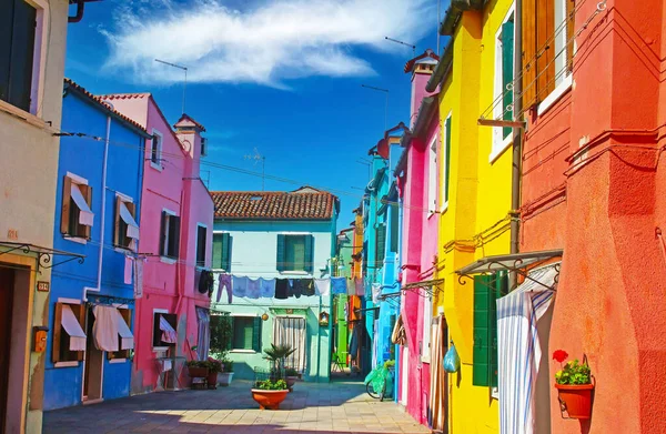 Venedig Burano Italien Mai 2019 Blick Auf Leere Gassen Mit — Stockfoto