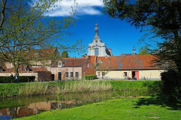 Lier Begijnhof Belgien April 2022 Blick Vom Grünen Park Über — Stockfoto