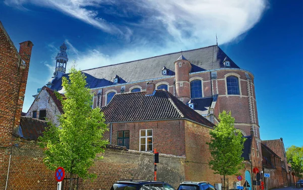 Lier Begijnhof Belgia Kwietnia 2022 Widok Ceglaną Ścianę Średniowiecznej Wioski — Zdjęcie stockowe