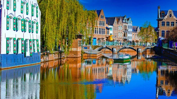 Lier België April 2022 Uitzicht Het Waterdorp Gracht Oude Huizen — Stockfoto