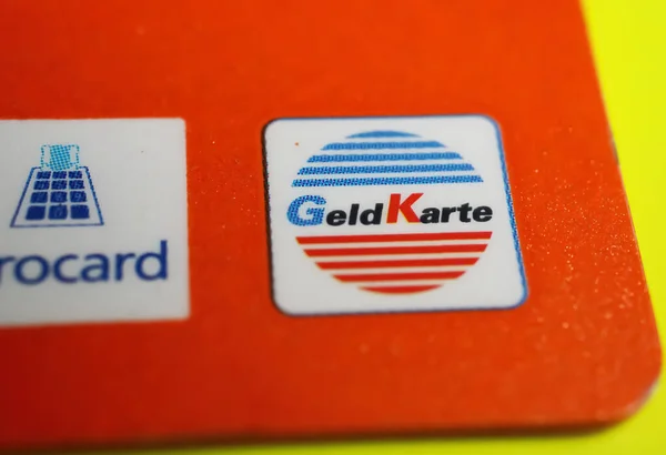 Versen Germany July 2022 Closeup Orange Color German Girocard Geldkarte — Stock fotografie