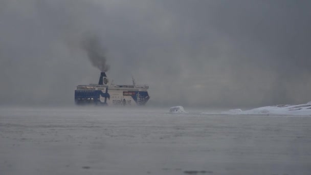 Helsinki Finland January 2017 Ecker Line Finlandia Ferry Departing Helsinki — Wideo stockowe